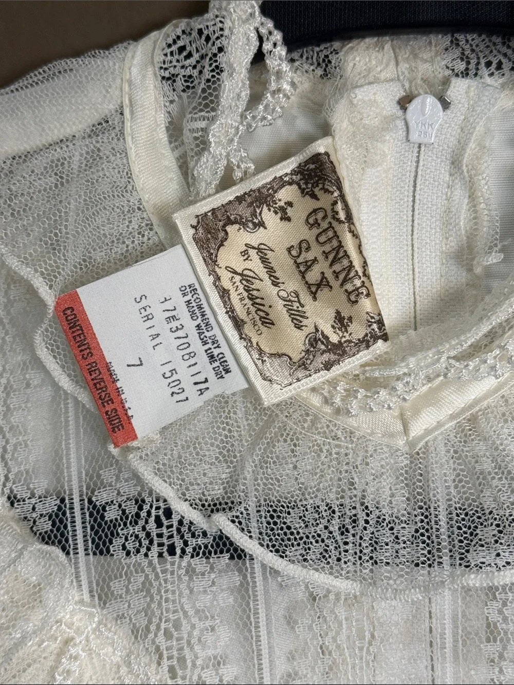 Vintage Gunne Sax‎ Girls 7 Prairie Lace Victorian Ivory Dress